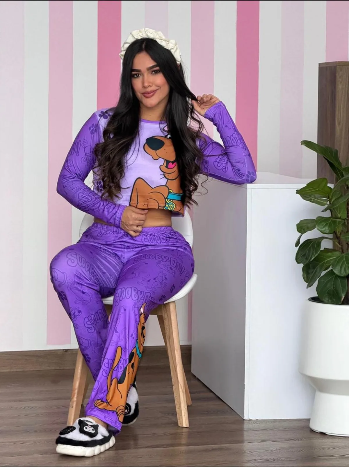 Ombliguera con pantalón estampado Scooby, vista frontal